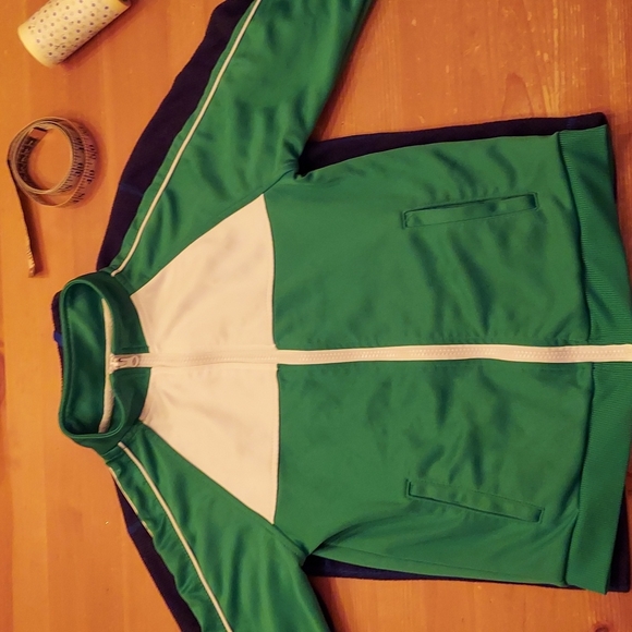 Boys North Face zip up fleece navy blue w/teal trim and logo - Picture 9 of 9